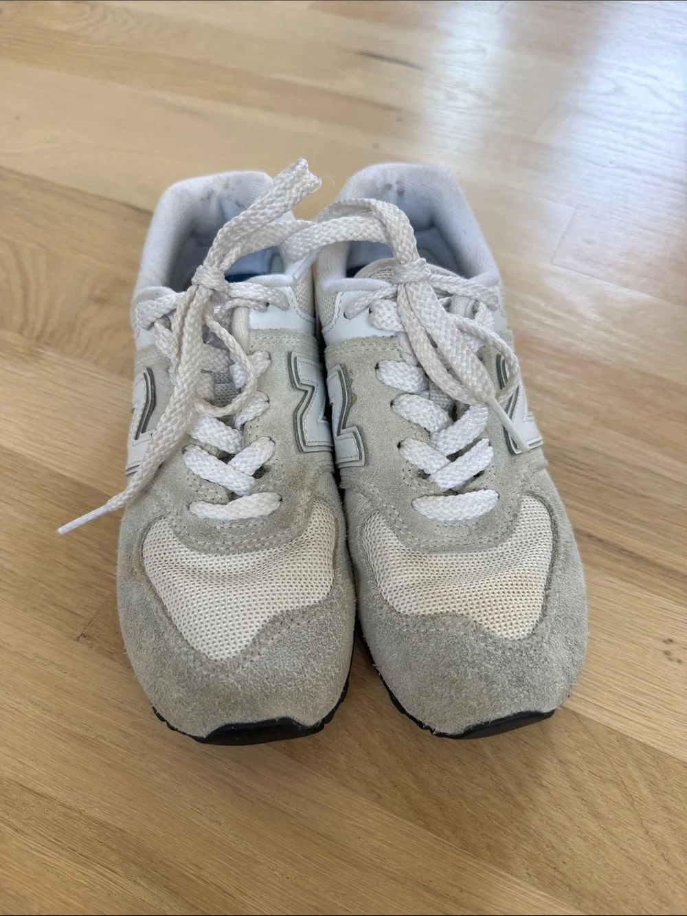 New Balance Light Beige & White Retro Runner Sneakers